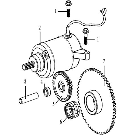 Vue Eclatee Piece Systeme De Demarrage Electrique Moto Masai Furious