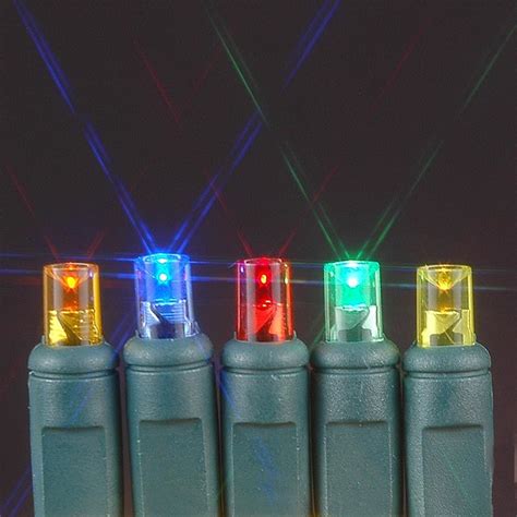 20 Light Battery Operated Multi Colored on Green Wire - Novelty Lights Inc