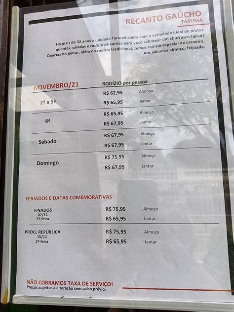 Menu Em Recanto Ga Cho Churrascaria Curitiba Av Victor Ferreira Do