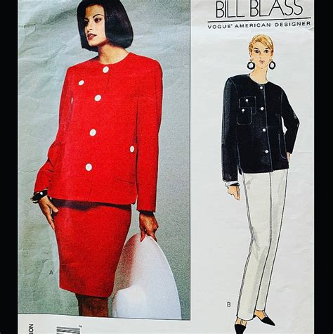 90s Pattern Women Suit Sewing Pattern Bill Blass Designer Etsy