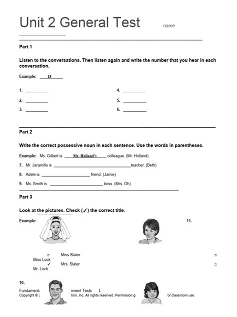 Top Notch Fundamentals Unit 2 Assessment Pdf