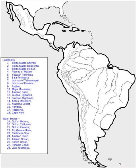 Physical Map Of Latin America Diagram Quizlet