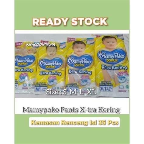 Jual 35 PCS MAMYPOKO PANTS STANDAR XTRA KERING POPOK CELANA BAYI ANAK