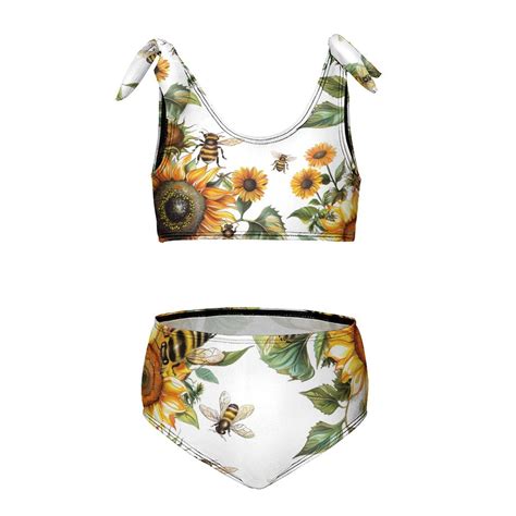 Bee Daisy Flower Girl S 2 Piece Bikini Set Beach Sport Swimsuit Swimwear 7 9Y120cm Walmart