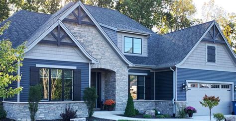 Modern Craftsman Exterior Veneer Stone Home Masonry Stone Facade