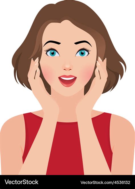 Portrait Of A Beautiful Surprised Girl Royalty Free Vector