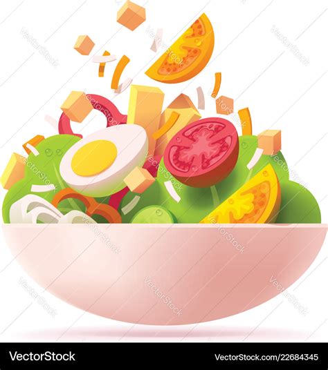 Green Salad Icon Royalty Free Vector Image Vectorstock