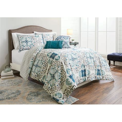 Better Homes And Gardens Blue Carved Medallion 5 Piece Comforter Set