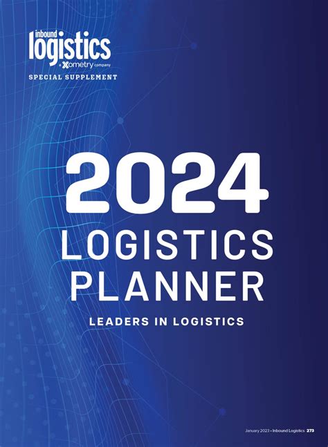 Annual Logistics Planner Press Release Inbound Logistics