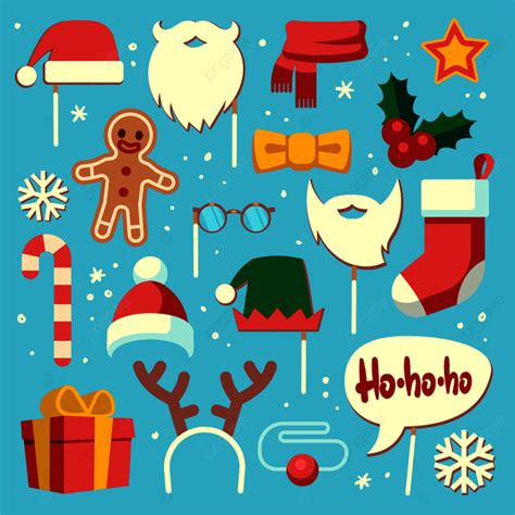 Booth Props Vector Design Images Christmas Photo Booth Props Santa