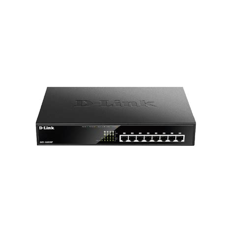 D Link 8 Port Desktop Gigabit Max PoE Switch DGS 1008MP Computer Plus