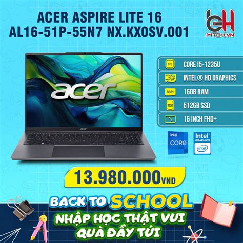 Laptop Acer Aspire Lite 16 Al16 51p 55n7 Nx Kx0sv 001 Core I5 1235u Máy Tính Biên Hòa