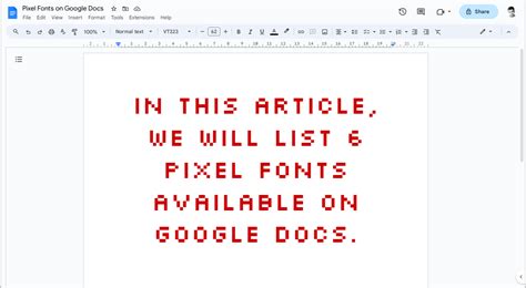 6 Pixel Perfect Fonts for That Retro Google Docs Charm