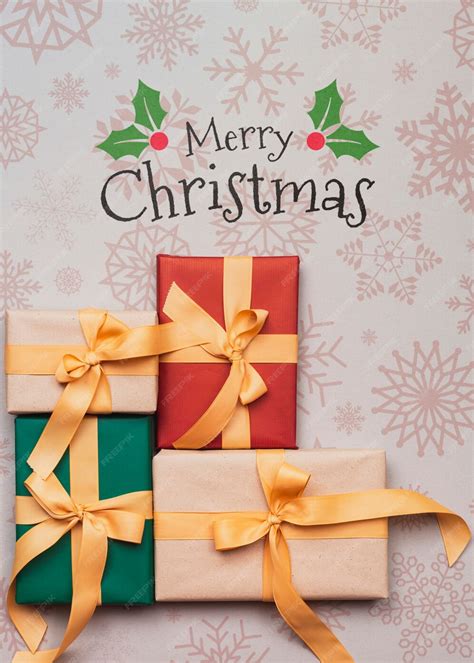 Premium Psd Top View Of Colorful Christmas Ts