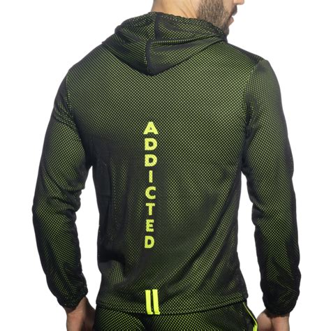 Addicted Long Sleeves Loop Mesh Hoodie Black Inderwear