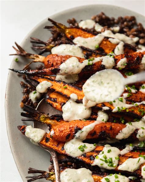 Grilled Carrots Lentils Roasted Garlic Chive Yogurt The First Mess