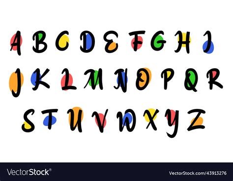 Abc Colorful Dots Font Alphabet Design Royalty Free Vector