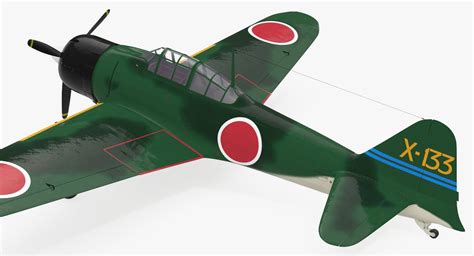 Fighter Aircraft A6m Zero Japanese Navy Wwii Rigged 3d Model 129