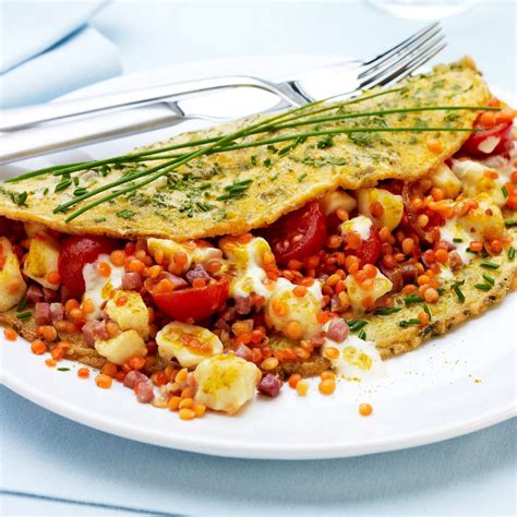 Schnittlauch Omelette Mit Tomaten Linsen F Llung Rezept Kaufland