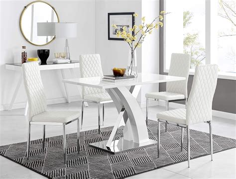 Furniturebox Uk Dining Set Atlanta Dining Table And Milan Chairs Set