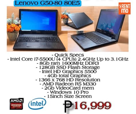 Lenovo G50-80 80E5 i7 5th gen - Used - Buy, Rent, Pay in Installments