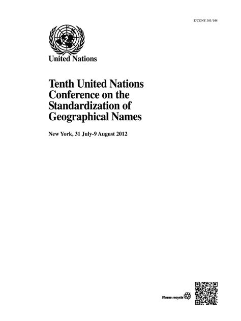 Fillable Online Unstats Un Tenth United Nations Conference On The