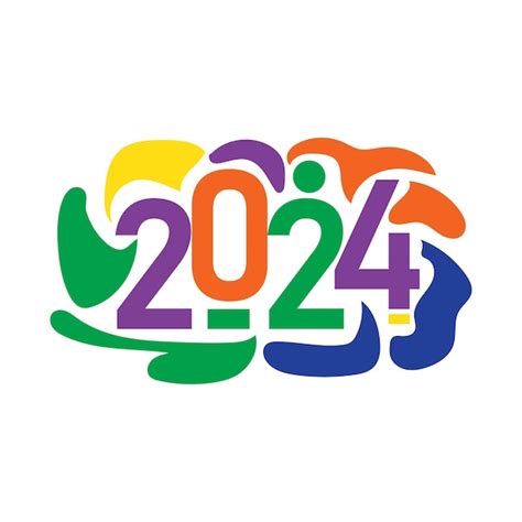 Gráfico De Elemento Feliz Ano Novo 2024 Vetor Premium
