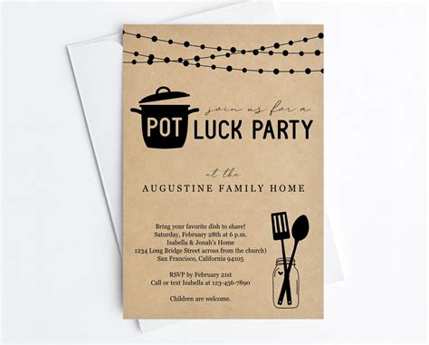 Wedding Potluck Invitation Wording