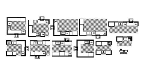 2d Plan Of Kitchen Layout Cad Block In Autocad Dwg File Cadbull