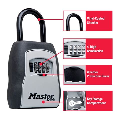 Master Lock 5400d Set Your Own Combination Portable Lock Box 5 Key