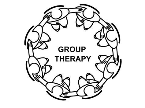 Outline of people in group therapy session, talk therapy and group ...