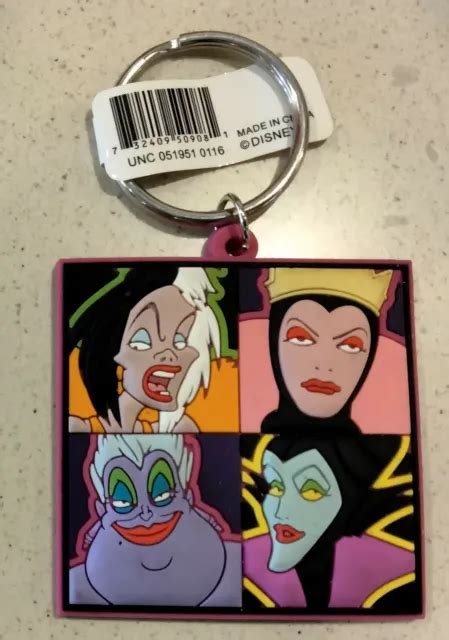 MALEFICENT EVIL QUEEN CRUELLA URSULA DISNEY Villains Vinyl Key Ring EUR