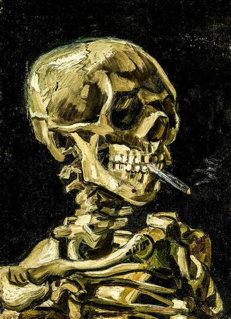 Skeleton Smoking A Cigarette Cartoon