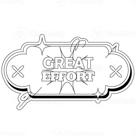 Great Effort Sticker Outline 2d Illustration 29327288 Png