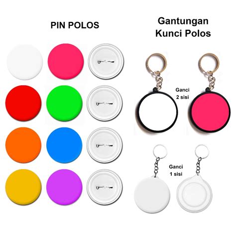 Jual PIN POLOS PUTIH PIN POLOS WARNA GANTUNGAN KUNCI POLOS Shopee