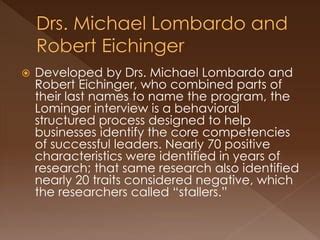 lominger interviewing pptx resume writing  advice job search