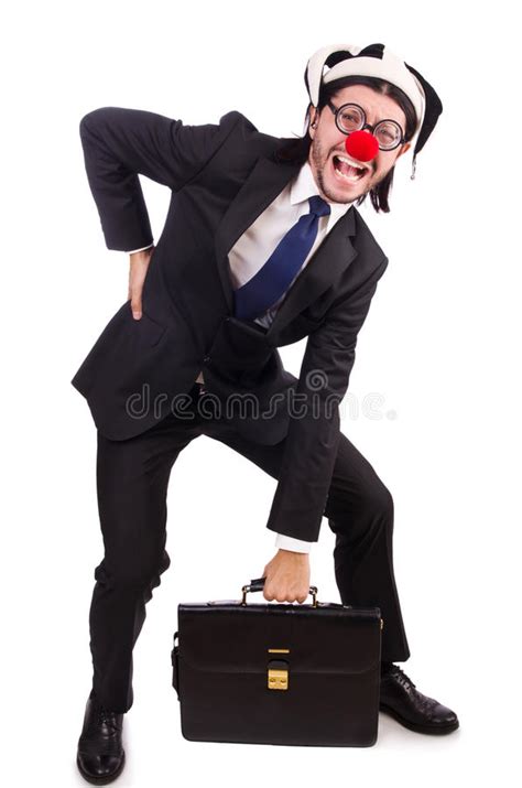 Funny Clown Businessman Isolated Stock Image Image Of Clown Heavy