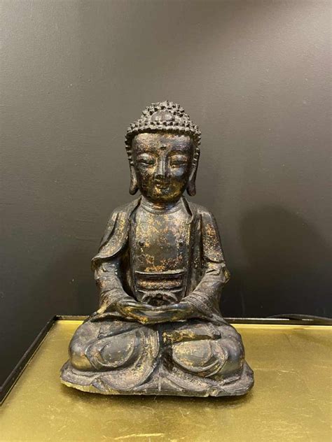 Lacquered And Gilded Bronze Buddha Seated In Dhyana Mudra PI000007735