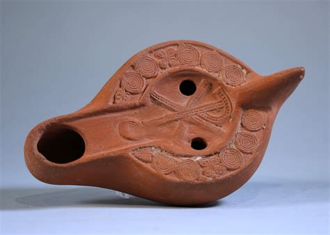 Byzantine Red Ware Lamp Chi Rho Hixenbaugh Ancient Art