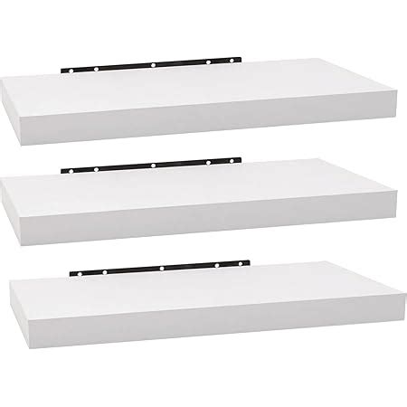 Woltu Pcs Floating Shelf White Wooden Wall Storage Display Shelf Cm