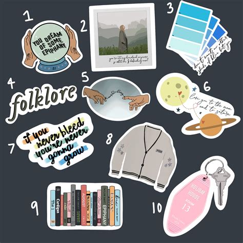 Folklore Taylor Swift Stickers Pack Etsy