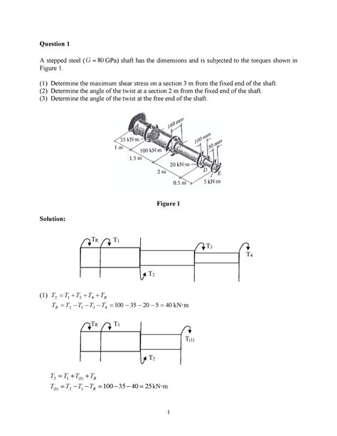 Additional Example Question A Stepped Steel G Gpa Shaft Has