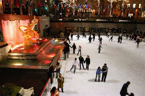 Fountain At Rockefeller Center Ice Skating Rink Rockefeller Center