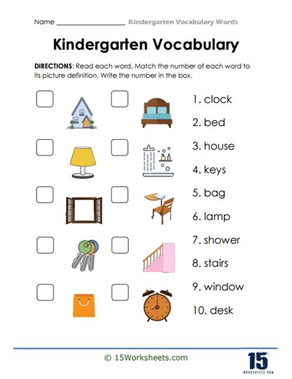 Kindergarten Vocabulary Worksheets 15 Worksheets Library