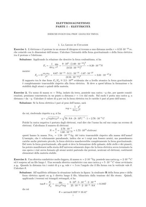 PDF La Legge Di Coulomb Pdf Legge Coulomb PdfELETTROMAGNETISMO PARTE