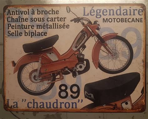 Plaque M Tal Vintage Motob Cane Mobylette Av Etsy France