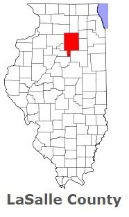 LaSalle County on the map of Illinois 2024. Cities, roads, borders and ...