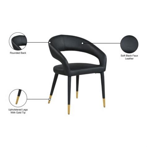 Destiny Faux Leather Dining Chair In Black Hyme Furniture