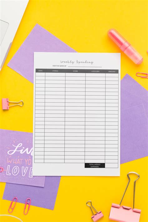 Weekly Expense Tracker Printable Examples Mom Envy