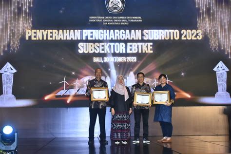 Pt Vale Raih Subroto Award Esdm Atas Komitmen Efisiensi Energi